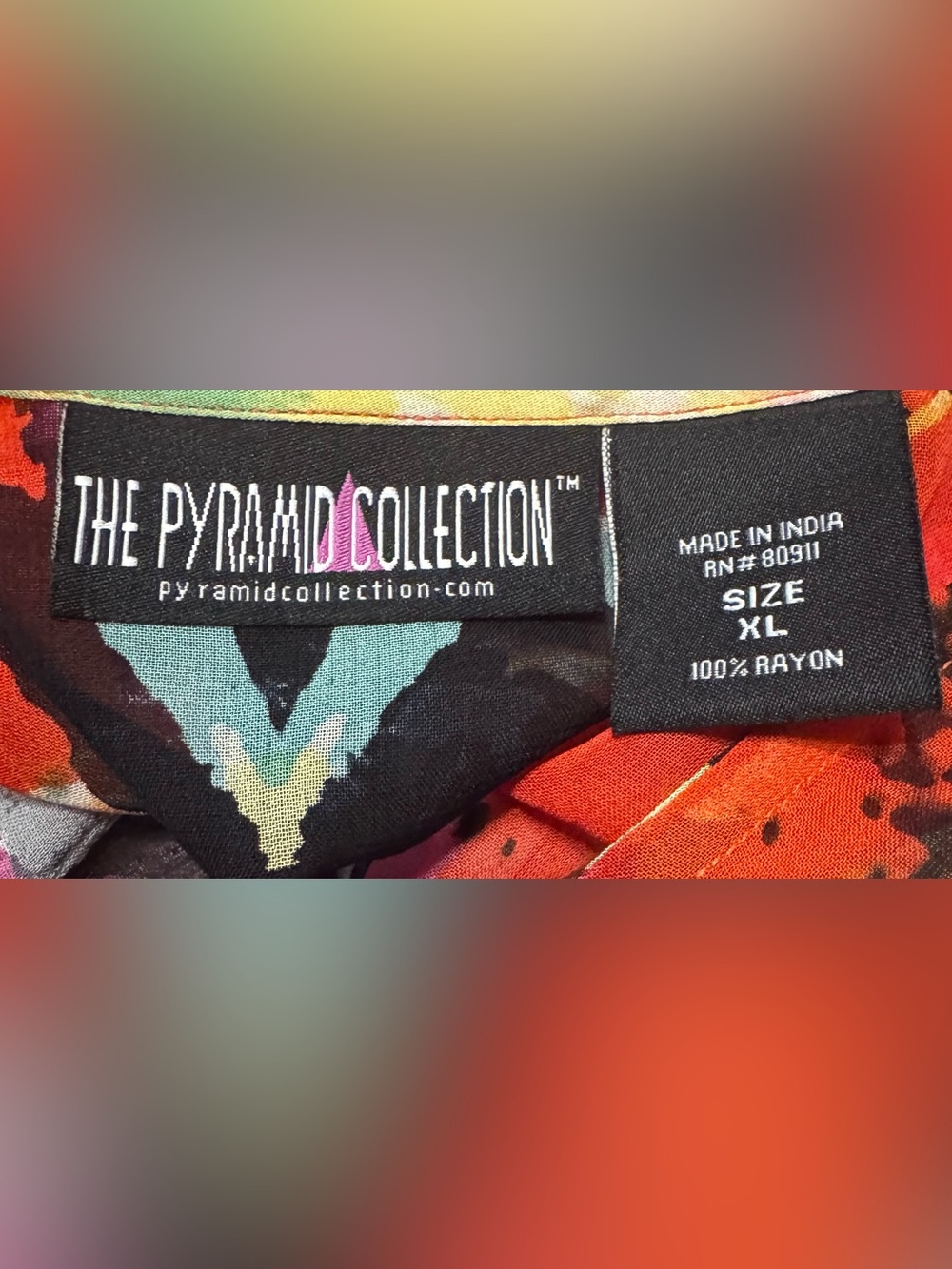 The Pyramid Collection Women’s XL Topper sheer Multicolor Rayon Kimono beach. - Picture 2 of 11